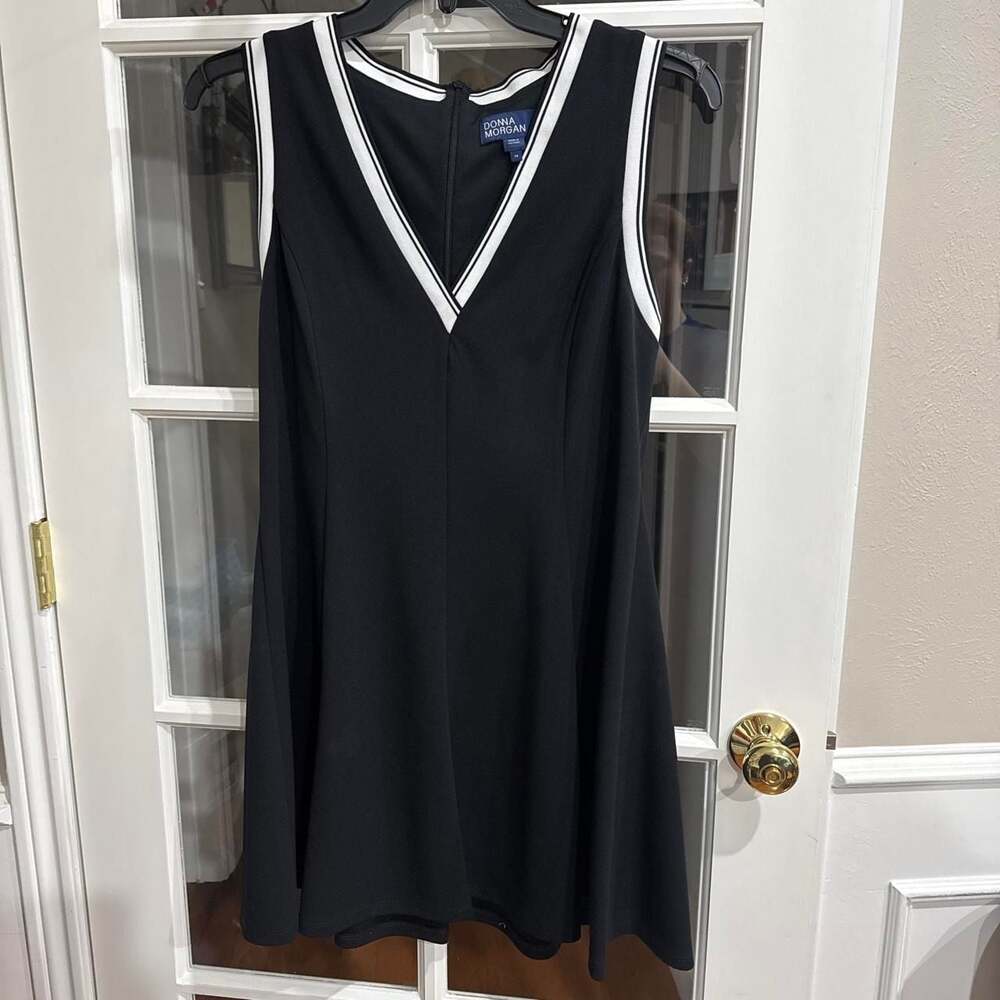 Donna Morgan V-Neck Sleeveless Fit and Flare Dress